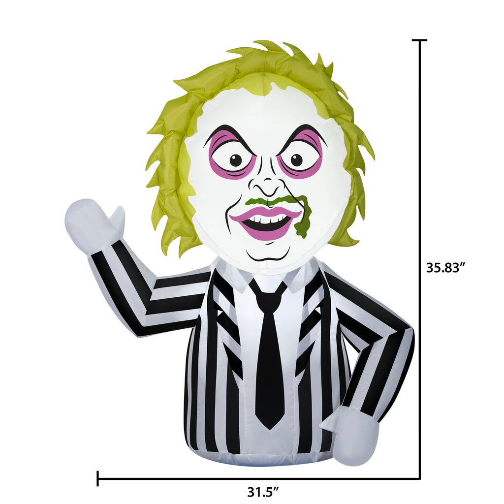 Haunt & Co Warner Bros. Stylized Beetlejuice Airblown Yard Inflatable, 36"