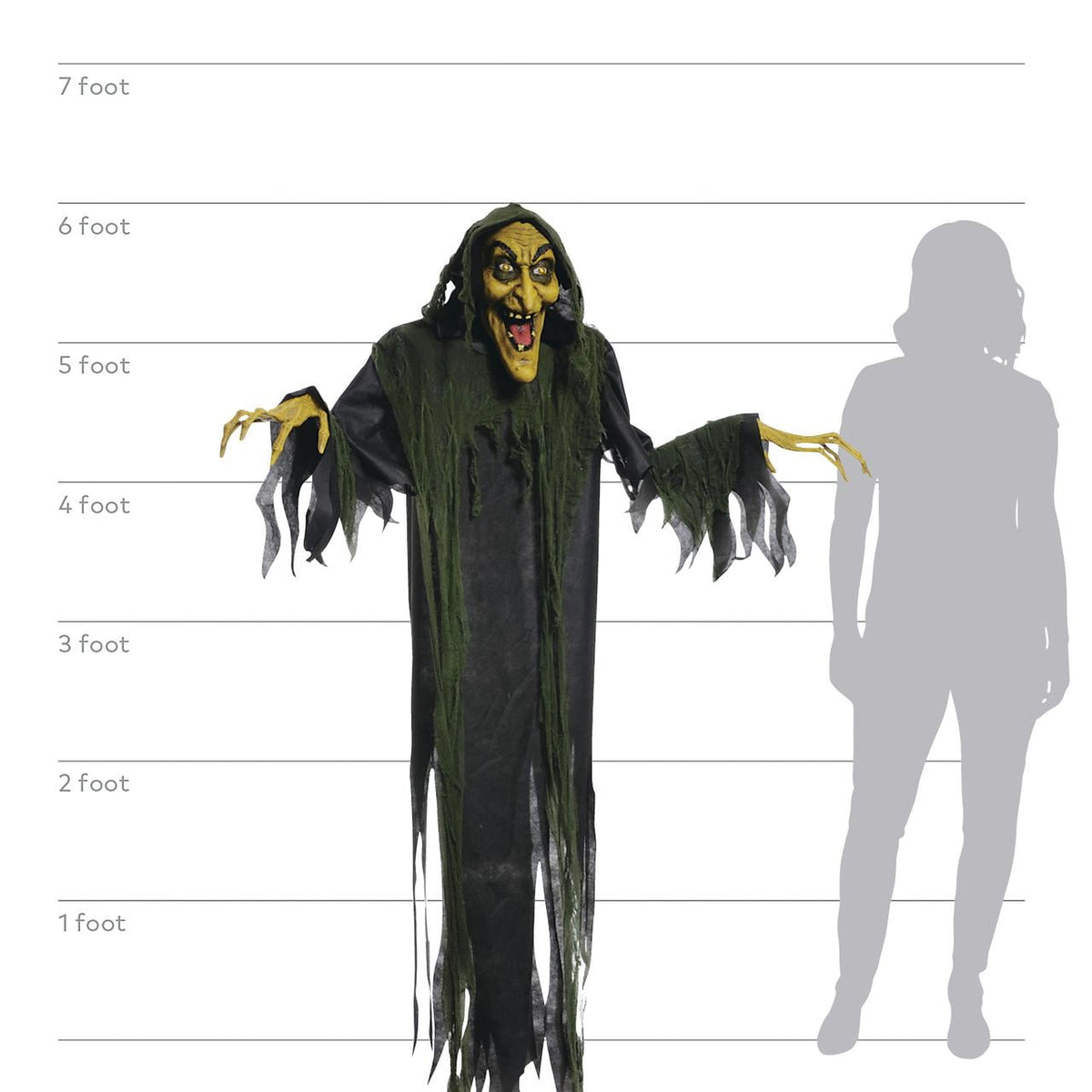 Haunt & Co Hanging Witch 72" Animated