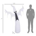 Haunt & Co HOMCOM Halloween Inflatable Ghost with LED Lights