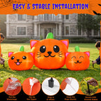 Haunt & Co 6.2FT Halloween Inflatable Pumpkin Cat Outdoor Decorations, Halloween Blow Ups with Lights