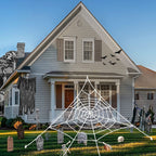 Haunt & Co HKKDKTA Halloween Spider Web Lights Decoration, 250 LED Giant Spider Web 16.4ft Light Up Halloween Web Lights