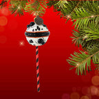 Haunt & Co Blu Bom Black White Spider Cake Pop Glass Ornament Halloween Sweets 2022135