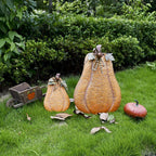 Haunt & Co Metal Pumpkin Harvest Fall Decor Thanksgiving Halloween Outdoor Yard Garden Decor Free Standing Pumpkin Decorations for Home (H-24.5")