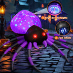 Haunt & Co Halloween Inflatable 5 FT Halloween Spider Inflatable, Inflatable Halloween Spider Halloween Blow Up Spider with LED Lights, Outdoor Clearance for Halloween/Holiday/Party
