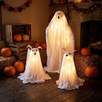 Haunt & Co Halloween Decorations, LED Lighted Ghost Walking Dog Statues, Spooky Halloween Indoor Decor for Home Tabletop Patio Garden Ornament (Ghost*1?? Ghost Dog*2)