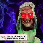 Haunt & Co 5 ft Life-Size Animatronic Indoor/Covered Outdoor Zombie Maid