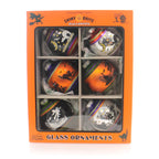 Haunt & Co Shiny Brite 3.25 Halloween Flocked Rounds Ornament Signature Cats Witch 4026976