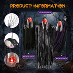 Haunt & Co 3 Pack Hanging Skeleton Ghosts for Outdoor, Grim Reaper for
