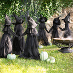 Haunt & Co Evergreen Set of 3 LED Lighted Halloween Witch Stakes, 4' Tall