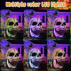 Haunt & Co Halloween Inflatables 4 FT High Halloween Inflatable Skull with Magic LEDs, Scary Skulls Inflatable Halloween Skull Inflatable, Outdoor Clearance for Holiday Party