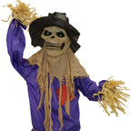 Haunt & Co 6 ft Standing Halloween Scarecrow Yard Decoration with LED Green Eyes