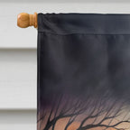 Haunt & Co Halloween Keeshond Dog House Flag 28x40IN Double-Sided Polyester Decorative Sleeve Pole Flag