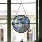 Haunt & Co Luxury Christmas Gift - Celestial Dragon Hanging Halloween Fall Stained Glass Hanging Ornament - Candy Cane Stripe Christmas Tree Decor, Holiday Gift for Mom, Dad, Friends, Family
