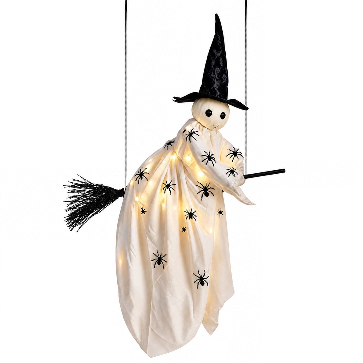 Haunt & Co Halloween Flying Ghost Decorations, Large Hanging Ghost Ornament with Weather Resistant Design and Swinging Effect, Spooky Outdoor Yard Decor for Porch Tree Garden Party House Decoration-B