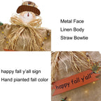 Haunt & Co Fall Scarecrow Yard Stake with LED Lights Happy Fall Ya'll Scarecrow Garden Stake Autumn Harvest Halloween Thanksgiving Outdoor Yard Decorations