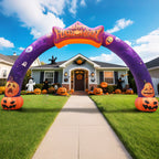 Haunt & Co Wellcomer 27ft Halloween Giant Inflatable Pumpkin Arch with Built-in Blower - Halloween Outdoor Decor