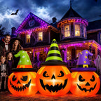 Haunt & Co 6FT Halloween Inflatable Pumpkins Decorations with LED Lights, Halloween Blow Ups Decoration for Home Party