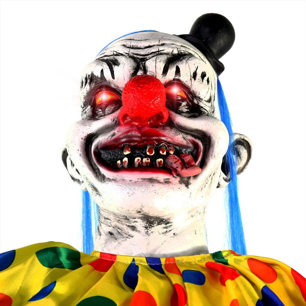Haunt & Co 5.9 ft Voice & Sound-Sensor Clown on Tricycle Halloween Animatronic