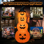 Haunt & Co Costway 8FT Halloween Inflatable Stacked Pumpkins Blow-up Holiday Decoration w/ LED Lights