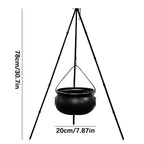 Haunt & Co SDJMa Outdoor, 7.8" Witch Cauldron on 30.7" Tripod with Timer String Lights, Halloween Haunted House Decor