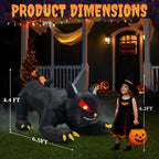 Haunt & Co 6.5FT Halloween Inflatable Black Cat, Blow Up Yard Decoration with Shakable Head & LED Lights, Large