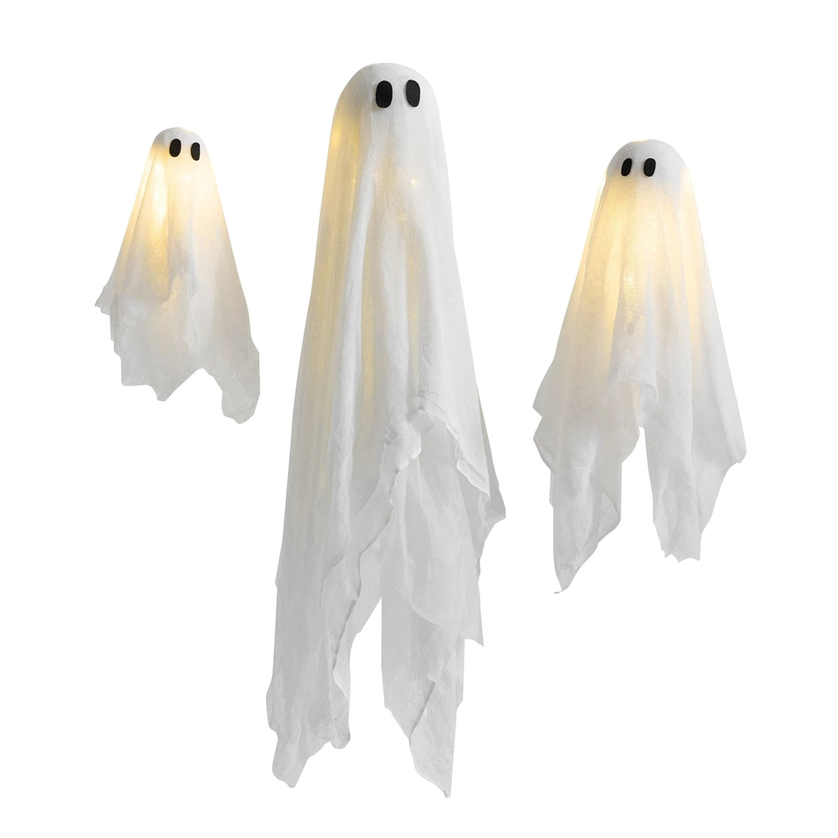 Haunt & Co 3 Piece Halloween Glowing Hanging Ornaments, Horror Cute Glow Decor for Indoor Outdoor, Festive Atmosphere Pendants for Porch Window Tree Party