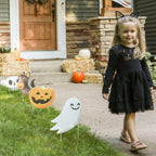 Haunt & Co Big Dot of Happiness Jack-O'-Lantern Halloween - Black Cat Ghost Skull & Witch Hat Lawn Decor - Outdoor Kids Halloween Party Yard Decorations - 10 Pc
