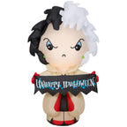 Haunt & Co Disney Cruella with "Unhappy Halloween" Banner