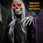 Haunt & Co 3 Pack Hanging Skeleton Ghosts for Outdoor, Grim Reaper for