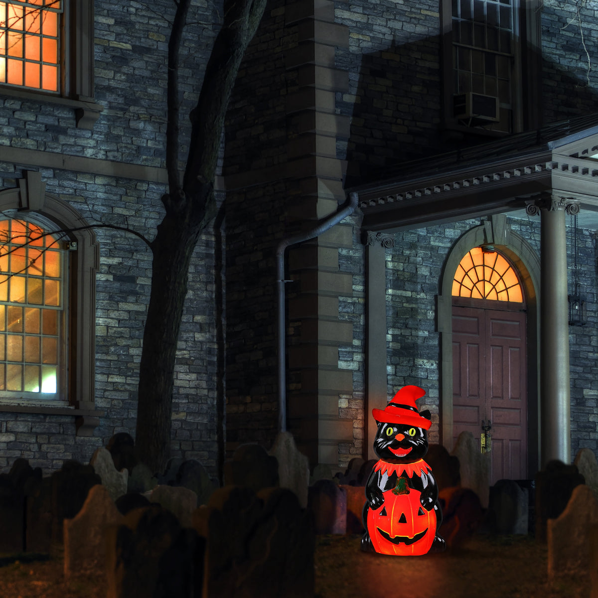 Haunt & Co 18in Outdoor Cat Lit Blow Mold