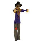 Haunt & Co 6 ft Standing Halloween Scarecrow Yard Decoration with LED Green Eyes