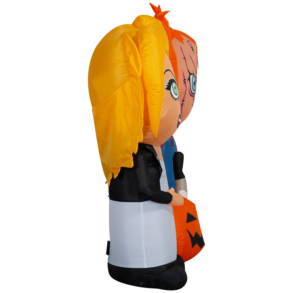 Haunt & Co Halloween Airblown Yard Inflatables Chucky and Bride & Pumkin 66.14 in x 19.29 in x 57.48 in 5.09 lb