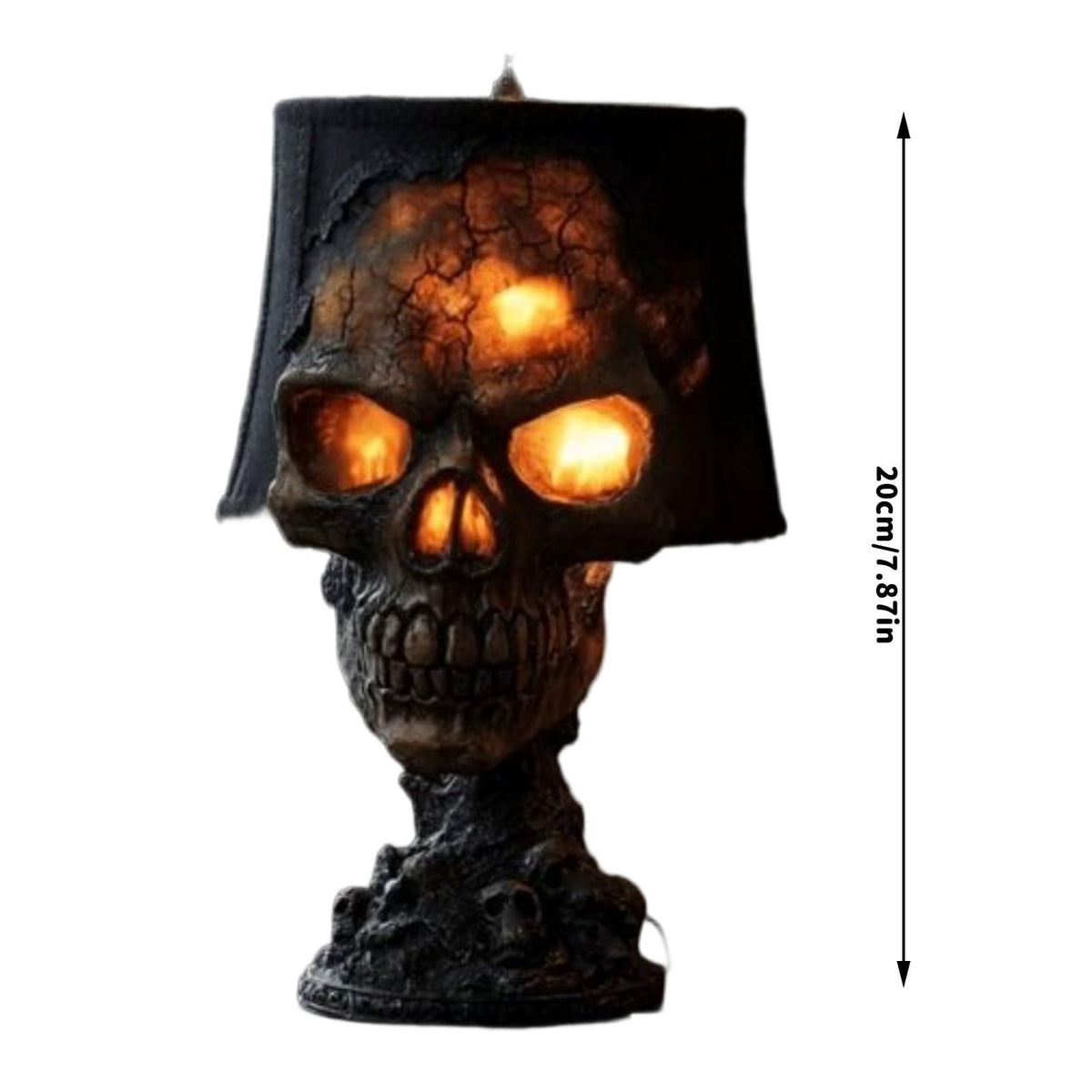 Haunt & Co HAHUT Halloween Lava Stone Skull Table Lamp, Gothic Resin Skeleton Statue Ornament for Halloween Anniversary Valentines Birthday Gifts