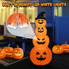 Haunt & Co Costway 8FT Halloween Inflatable Stacked Pumpkins Blow-up Holiday Decoration w/ LED Lights