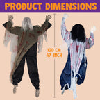 Haunt & Co 2 Pack 47 inch Climbing Zombie Skeleton with Bloodstains,Halloween Hanging Decorations Indoor and Outdoor Yard Decorations