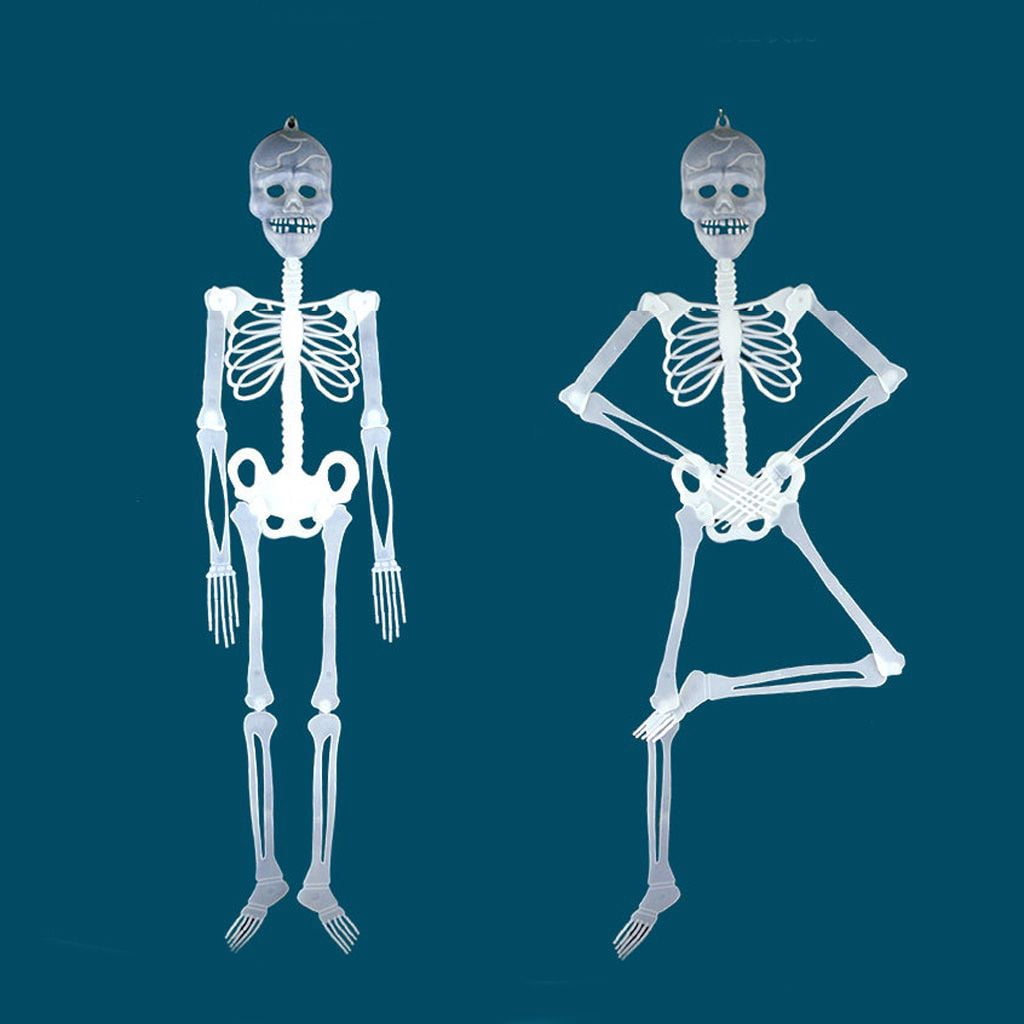 Haunt & Co Deago 4 Pack Halloween Hanging Luminous Skeleton Decorations 5 Ft Full Body Glow-in-The-Dark Poseable Skeleton for Outdoor Yard Garden Hanging Halloween Props