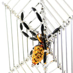 Haunt & Co Santa Land 8.00In Halloween Spider Web, Glass, Ornament Beaded Czech Luck 21R1000