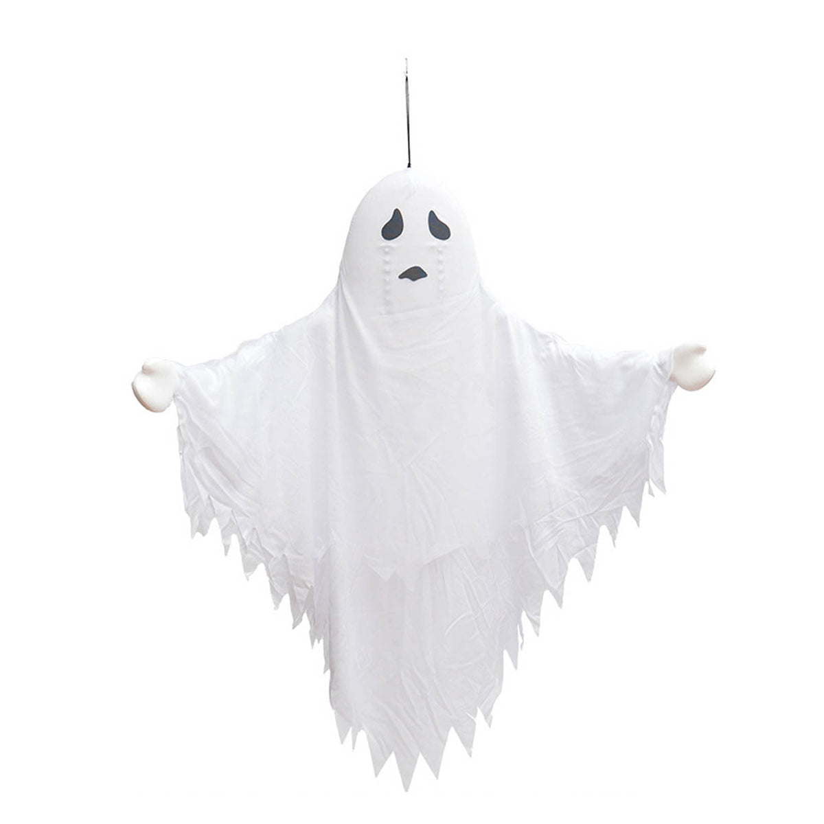 Haunt & Co Roiihwy Halloween Decorations White Ghost Ornament, Voice Activated Talking, Indoor Outdoor Decorative, 43.3x31.5x7.9in Multicolor
