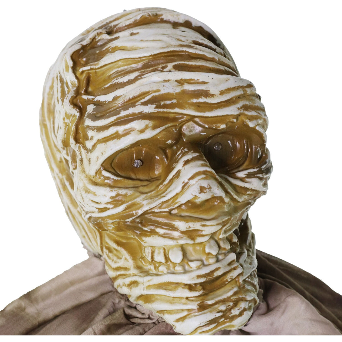 Haunt & Co 5 ft Animatronic Upside-Down Shaking Mummy with Sounds and Light-Up Eyes for Scary