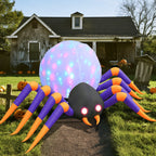 Haunt & Co 8 FT Halloween Spider Inflatables Outdoor Decorations, Blow Up Yard Decoration with Built-in LED Lights for Holiday, Party, Yard, Garden