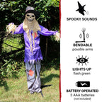 Haunt & Co 6 ft Standing Halloween Scarecrow Yard Decoration with LED Green Eyes