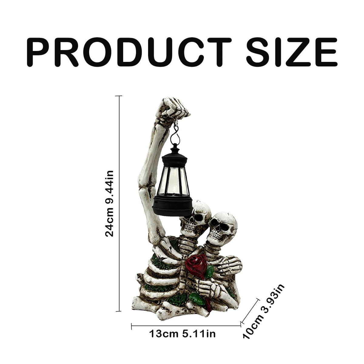 Haunt & Co Uanit Halloween Couple Skull Lamp Outdoor Solar Garden Courtyard Festival Decoration