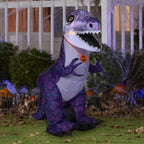 Haunt & Co Halloween Inflatable Purple Dinosaur, 3.5 ft Tall, Multi
