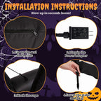 Haunt & Co 7' Halloween Inflatables Skeleton Outdoor Reclining Skeleton with Pumpkin,Built-In LED Lights