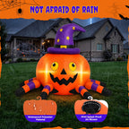Haunt & Co 6.2FT Halloween Inflatable Decorations Pumpkin Spider with LED Lights, Halloween Blow Ups