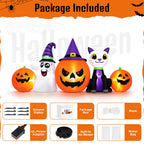 Haunt & Co (2 pack) 8FT Halloween Inflatable Pumpkins Ghost Cat with Lights,Blow ups Outdoor Decorations
