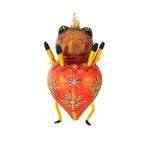 Haunt & Co Larry Fraga Designs Orange Bug - 1 Ornament 7 Inch, Glass - Halloween Ornament Bug Bear