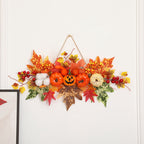 Haunt & Co Gaecuw Halloween Hanging Ornament, Maple Leaf Pumpkin Wall Decor with Rope for Front Door Fall Display