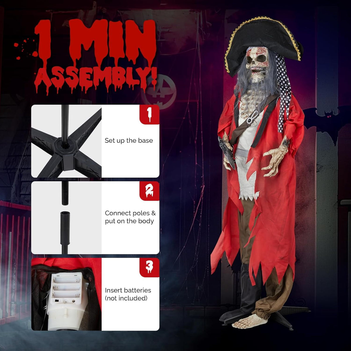 Haunt & Co VINGLI 6.3FT Animatronics Outdoor Decorations with Voice Control
