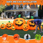 Haunt & Co 8 FT Halloween Inflatables Pumpkin,7 Pumpkins Halloween Outdoor Decoration with Built-in LED Lights,Halloween Blow Ups
